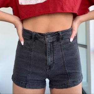 SUPER CUTE lower high waisted Black Jean shorts ❥